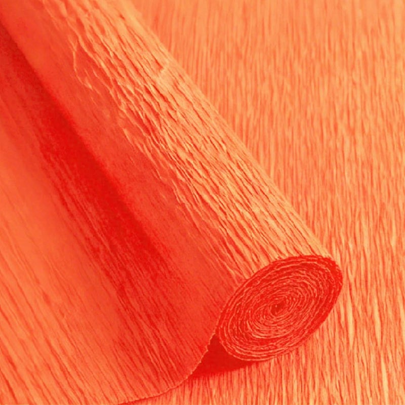 LCREATE LCREATE LCREATE Crepe Paper Roll 8.2ft Long 17 Inch Wide for Wedding Ceremony Various Large Festivals Decoration (28-Intense Orange) - Image 1